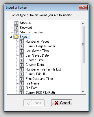 图18.1  Insert a Token Dialog (插入标记对话框)